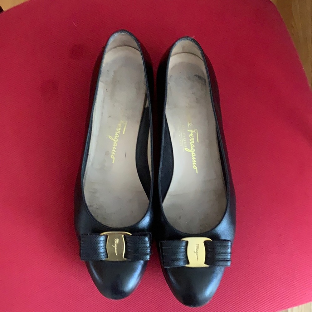 Feragamo black shoes